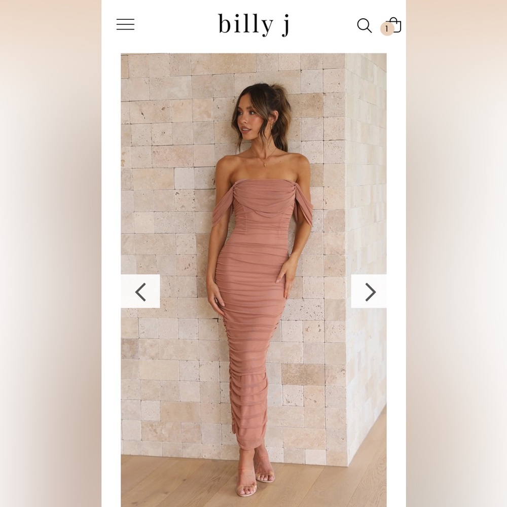 REVOLVE Off-Shoulder Ruched Dress in Dusty Rose